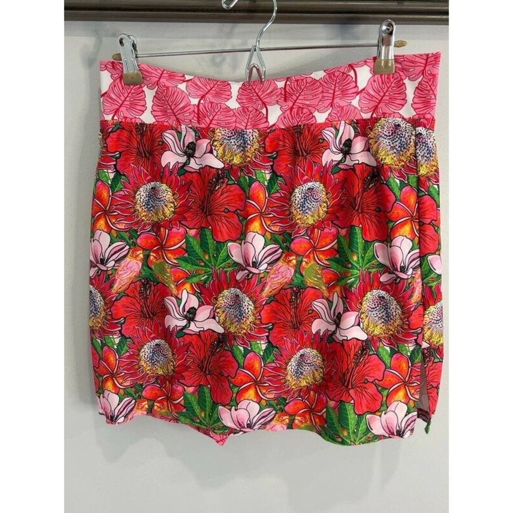 Skort Obsession Tennis Golf Pickleball Skort Skirt Pink Hibiscus Flower L